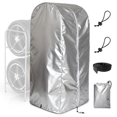 Yzxym Outdoor Waterproof Tire Rack Cover for 4 Tires, 420D Thick, Waterproof Zipper, Tire Storage, Includes Storage Bag, 61 X 72 X 145cm, for Regular