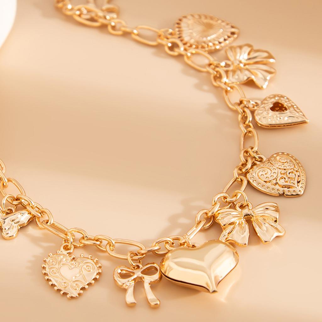 Punk Styles Adjustable Heart Charm Elegant Necklace Convenient Accessory for Trendy Women Fashion Jewelry Gifts