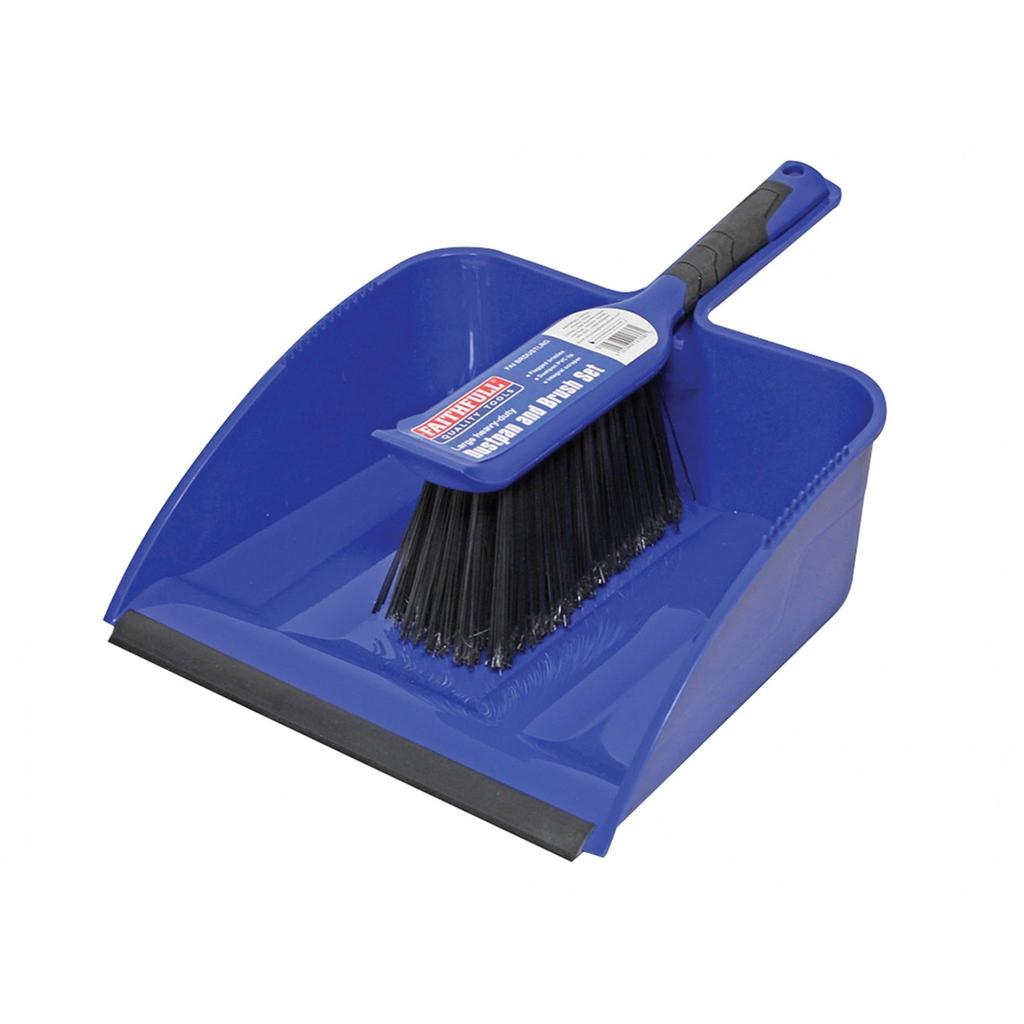 Faithfull Large Plastic Dustpan&brushset