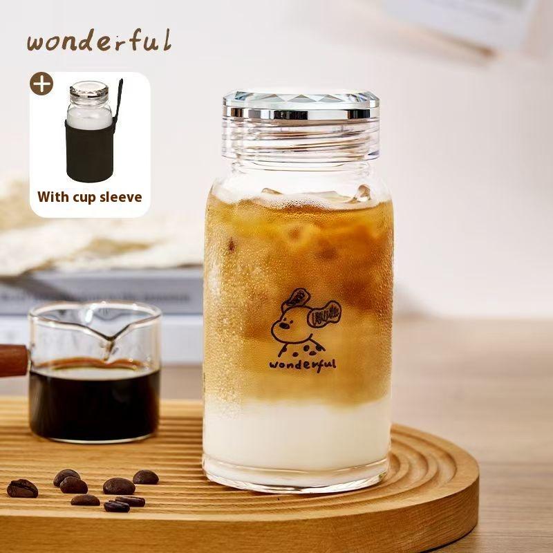 

Gianxi Coffee Cup High Aesthetic Value Borosilicate Glass High Temperature Resistance Portable Cup For Outdoor Use Glass Cup 500ml