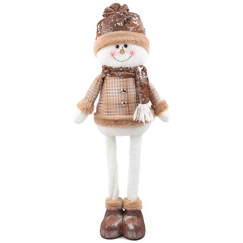 Retractable Festive Ornaments Santa Deer Snowman Polyester Sculpture Space Saving Tabletop Holiday Display