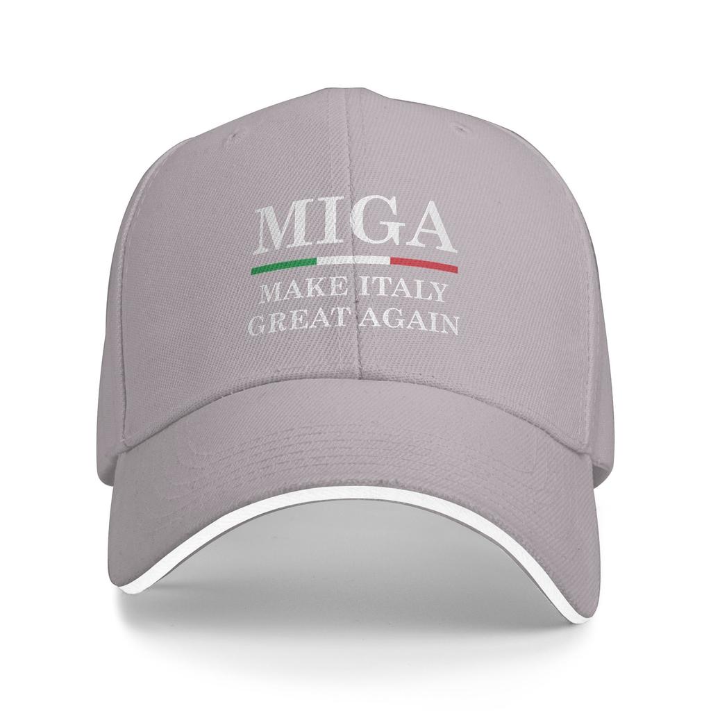 Make Italy Great Again MIGA Gorras de Béisbol para Senderismo Para Unisexes Sombrero de Sol de Playa de Gama Alta Snapback