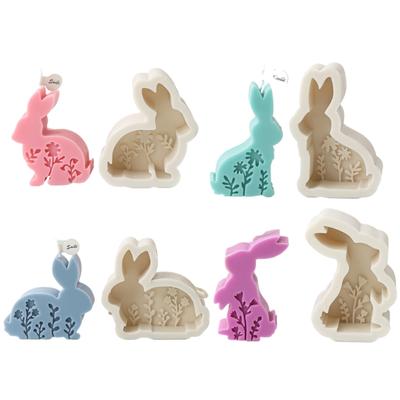 Tavşan Şekilleri Silikon Kalıp El Yapımı Balmumu Mum Kalıp Dayanıklı Epoksi Reçine Kalıpları Bunnys Aromaterapi/Aromas Kalıpları