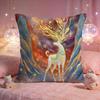 Fantasy NineColored Deer Cushion Cover Premium Comfort Reversible Pillow Cove Two in One Design for Any Room  Car Interior