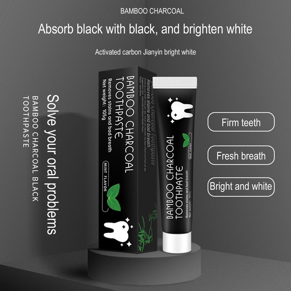 105g Bambuskohle Schwarze Zahnpasta Tiefenreinigung Minzgeschmack Zahnaufhellung Mundgeruch Flecken Pflege Schönheit Gesundheit Maquiagem