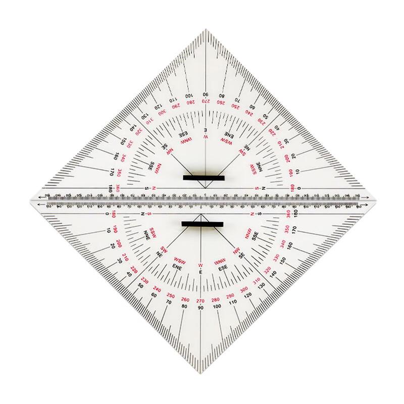 Wayde 300mm Nautical Chart Triangle Ruler  Protractor Set