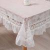 Mantel de Encaje Poliéster Premium Encaje Floral Vintage Superposición con Borde de Flecos, Mantel Rectangular Hecho a Máquina para Bodas Fiestas Rústicas al Aire Libre