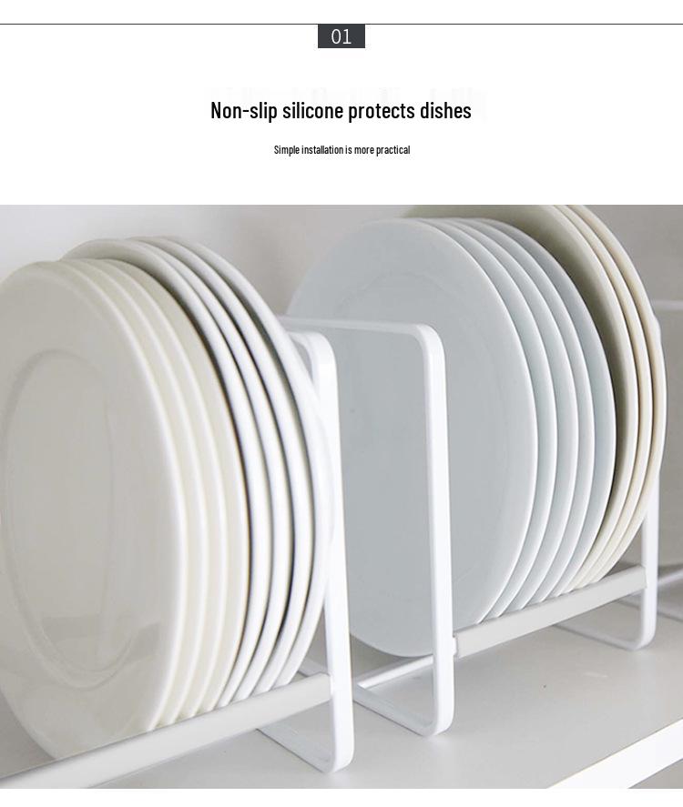 Japanese-Style Metal Dish Organizer: Cabinet Storage Rack for Plates, Bowls, Cutlery, and Chopsticks