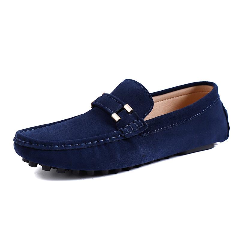 Men s K1006 Moccasins Loafers – Spring/Summer Suede Slip-On, Low-Top, Flat Bottom, Large Size Casual Driving Shoes. 39