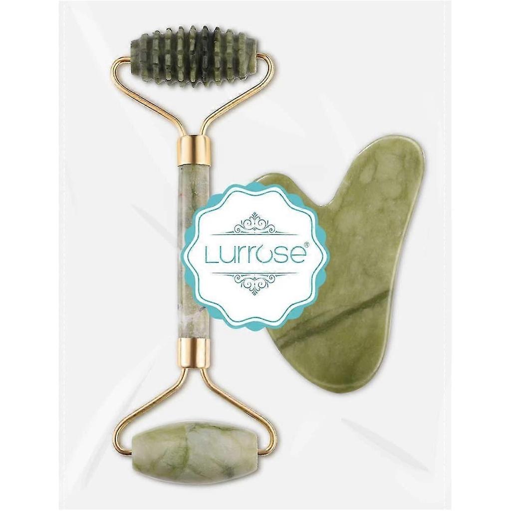 Jade Roller And Set- 100% Natural Jade Face Massager Stones For Face, Eyes, Neck, Body For Anti Aging, Relieve Fine Lines And Wrinkles, Improve Body C