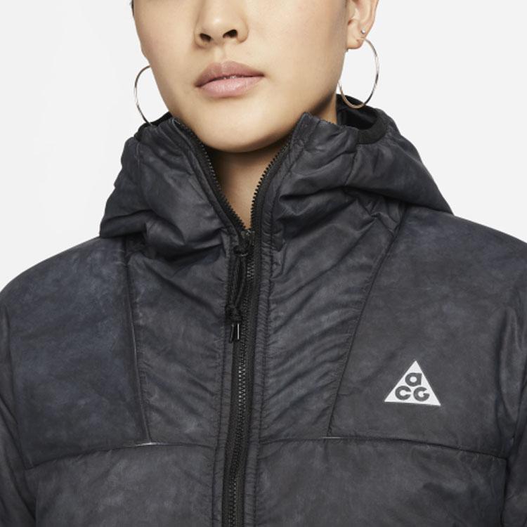 Nike ACG Therma-FIT ADV ACG Rope de Dope Packable Full-Zip Hooded Short Puffer Jacket Women Outerwear Black DJ1262-010