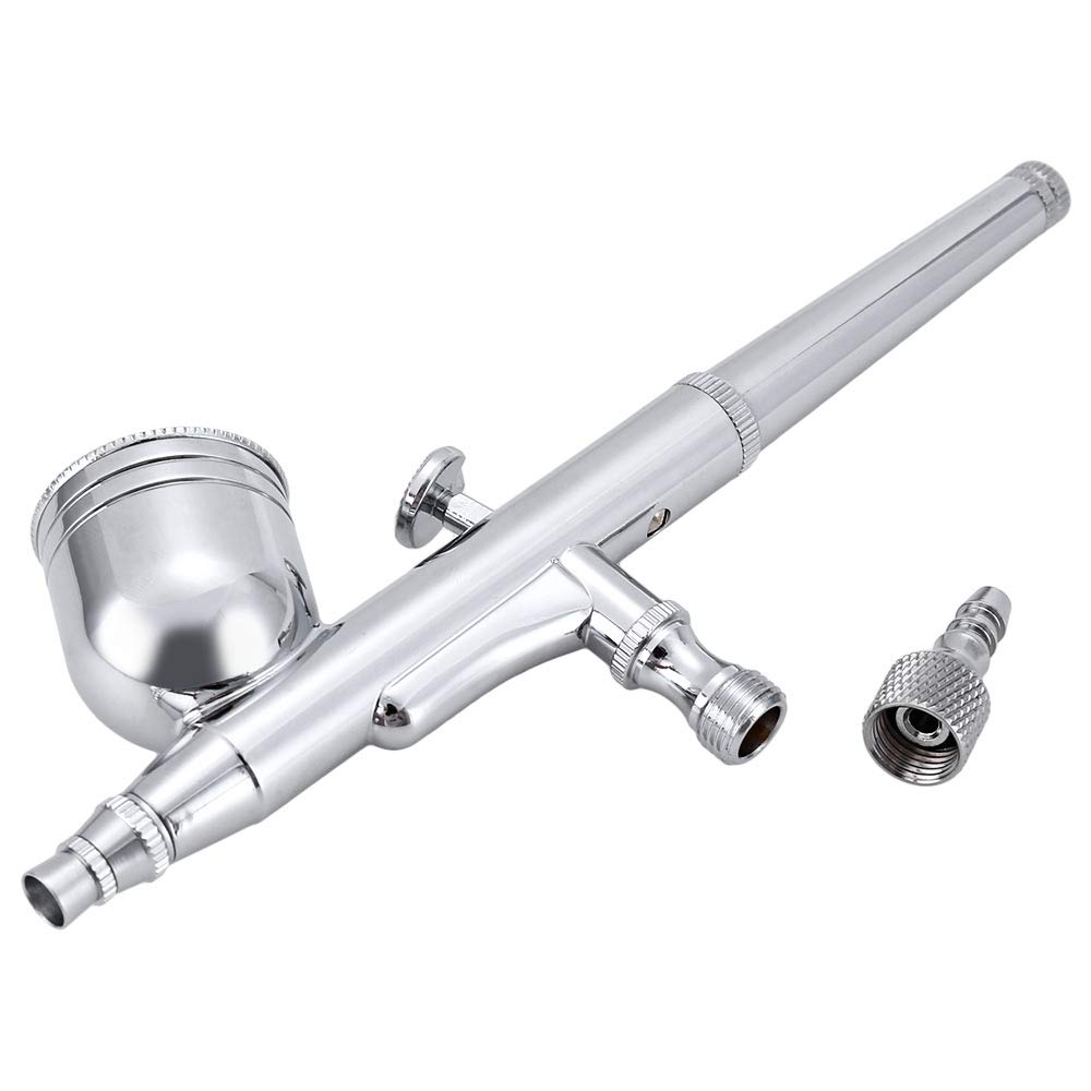 Ausuc 130mm Double Action Gravity Airbrush with 7cc Cup Capacity for Plastic Model Painting, 0.3mm