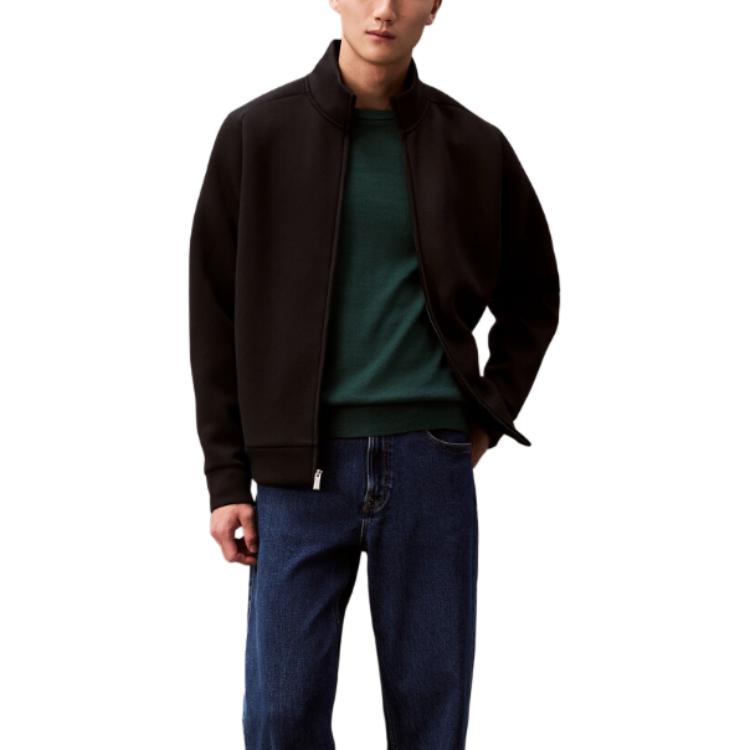 

Calvin Klein Solid Color Comfortable High Neck Raglan Sleeve Jacket Men Jacket Black 40EM216-BAE S