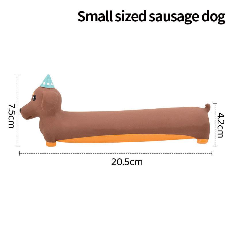 

Dog Chewing Toy Simulated Dachshund Squeaky Pet Toy Bite Resistant Puppy Toy Training Silicone Teeth Cleaning Dog Toy Supplies 1pc