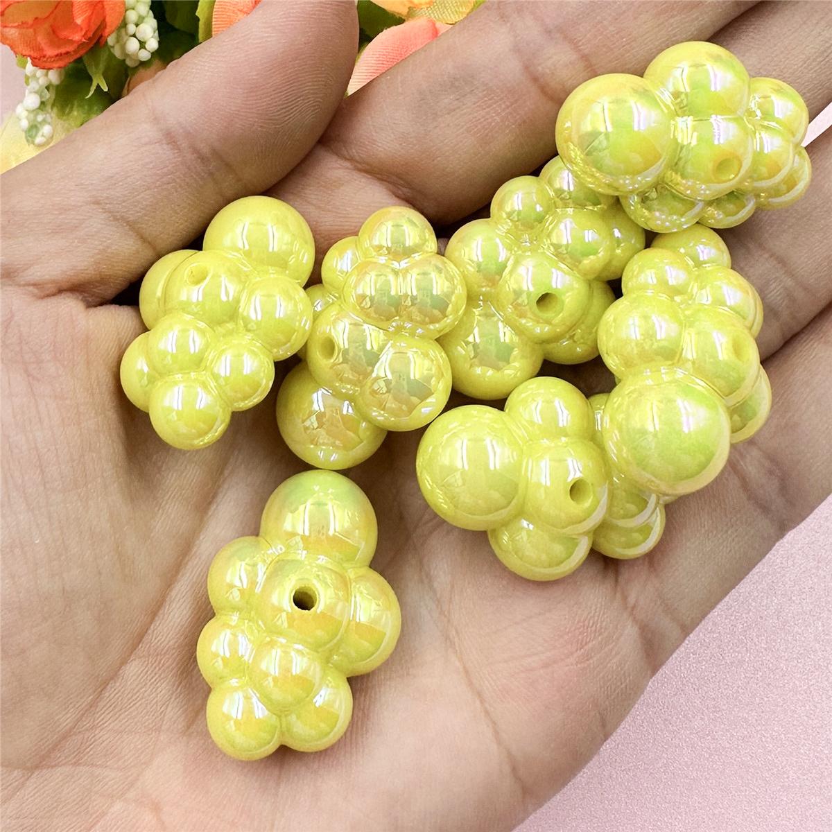 

Hanmade Beads Acrylic Fashion 7Pcs Grape Jewelry Accessories DIY 29mm жёлтый