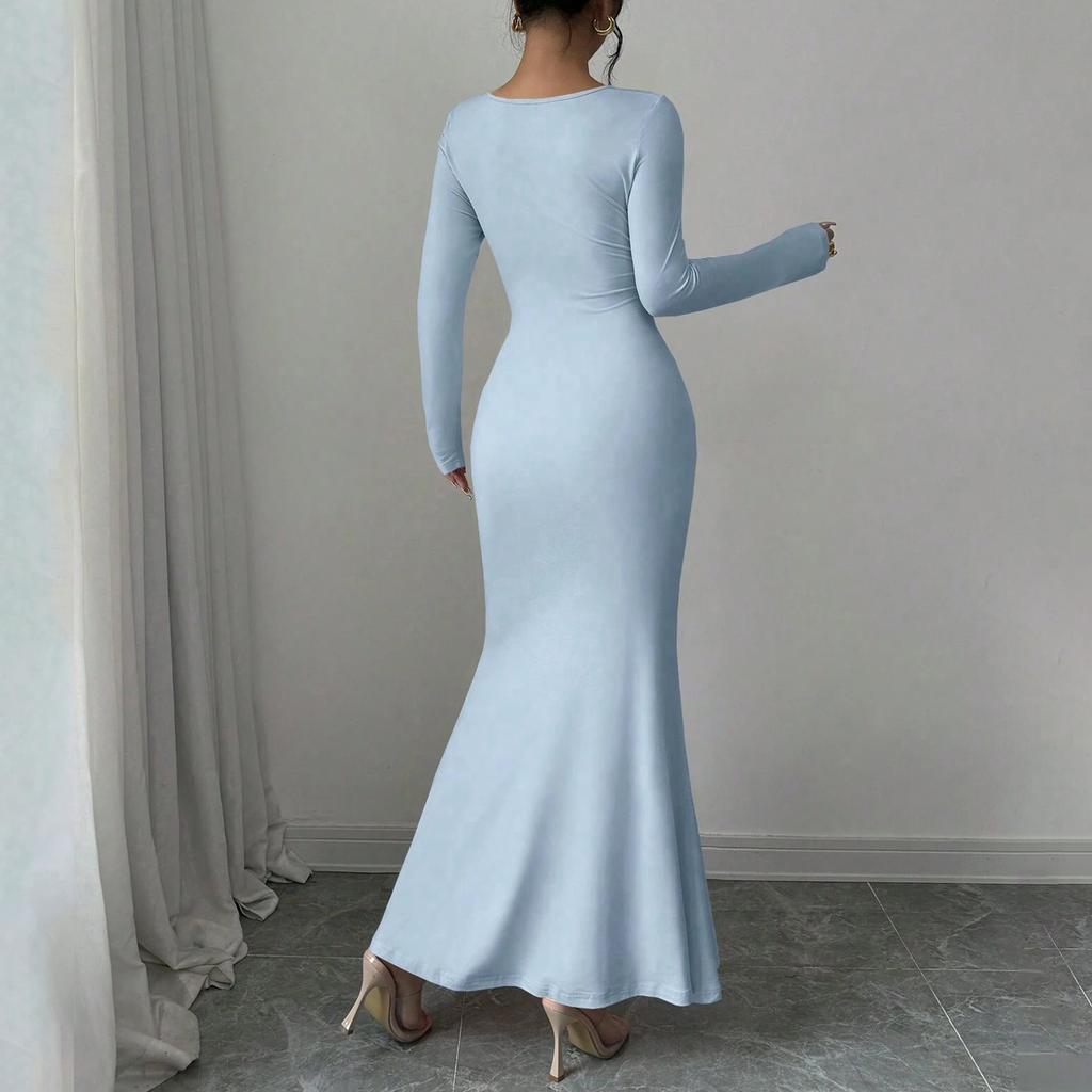 Women's Fashion Long Sleeve Fishtail Long Dress