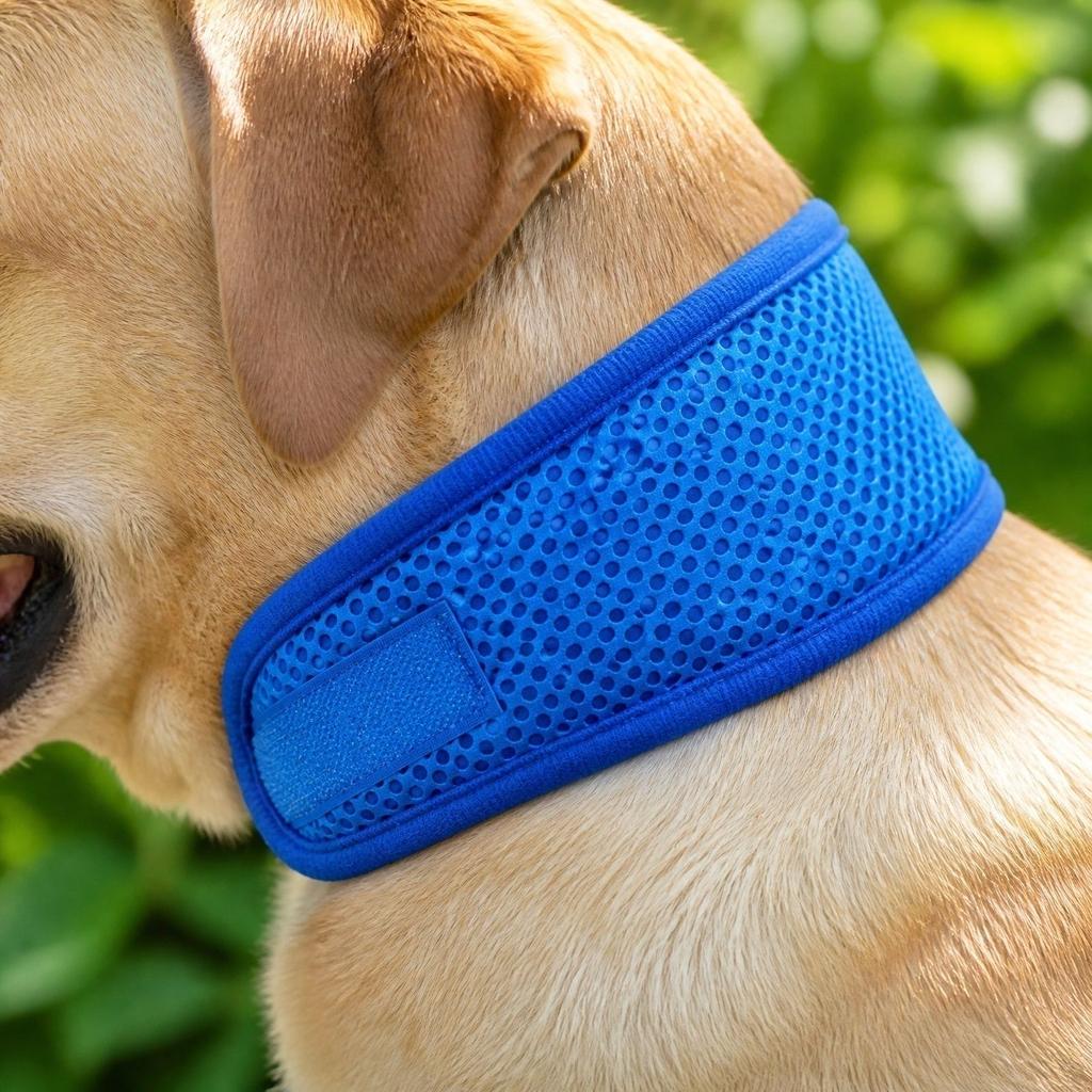 Pet Cooling Neck Wrap for Dogs and Cats Breathable Mesh Fabric Adjustable Fastening Lightweight Summer Cooling Scarf for Pets
