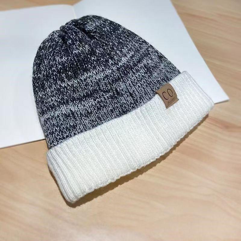 Cold Hat Men's Autumn and Winter Korean Style Warm Knitted Hat Japanese Versatile Plus Velvet Ear Protection Wool Hat Women's Head Hat