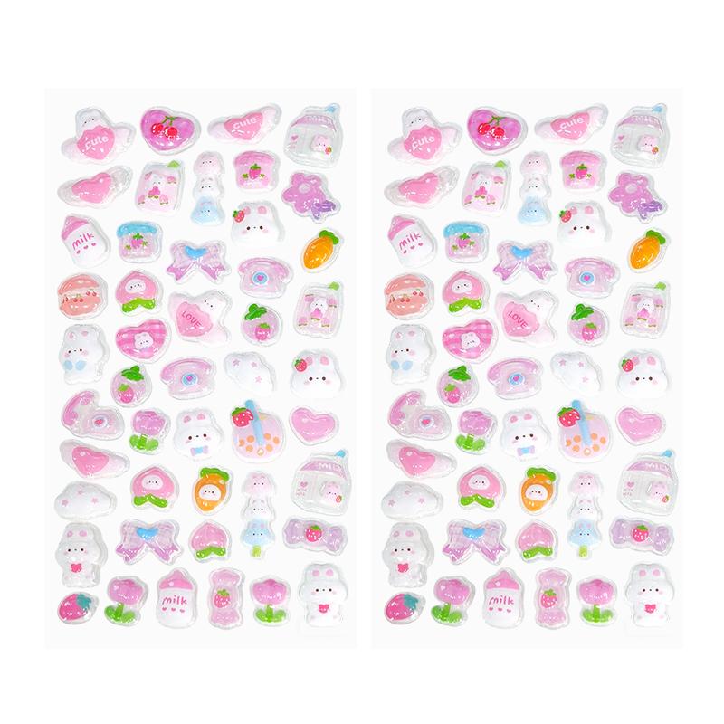 2Sheet/Pack Assorted Colorful Cute Animal Pattern Sticker 3D Embossed Stickers DIY Decorative Material for Phone Laptop Case ZYF