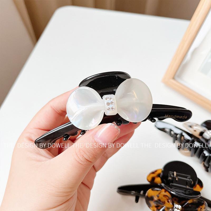

Elegant Acetate Floral Bow Hair Claw Clips For Women Vintage Aesthetic Hair Accessories Colorful White Bow