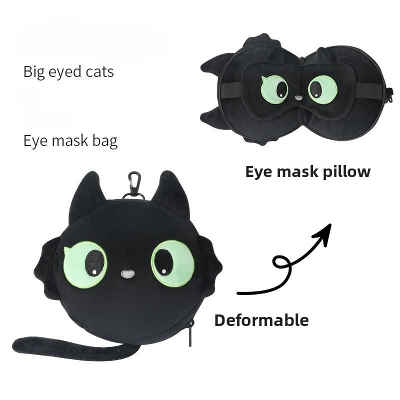 Cartoon Cat Deformable U-Shaped Neck Pillow with PP Cotton Filling for Napping Travel Cervical Neck Support Pillow