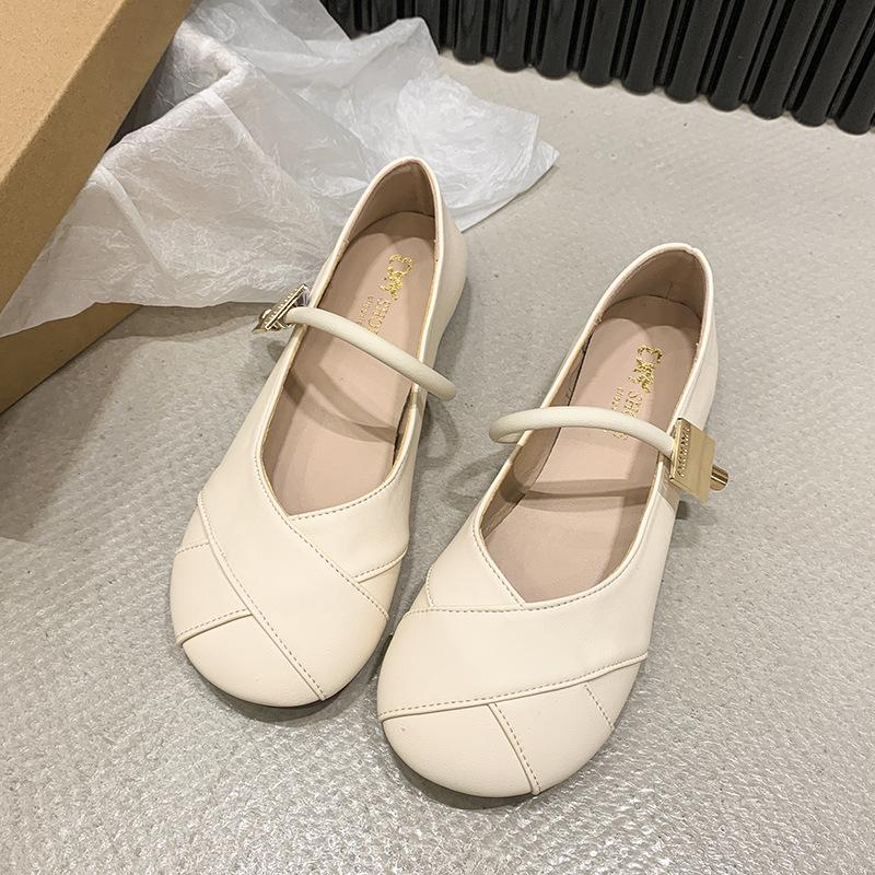 Soft-soled silver small leather shoes women's single model 2025 summer new versatile maternity shoes single shoes Mary Jane shoes with skirt