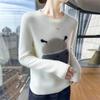 Elegant Gray Knit Women's Sweater: 2026 Autumn/Winter Base Layer - Trending Style, Season's Must-Have Top
