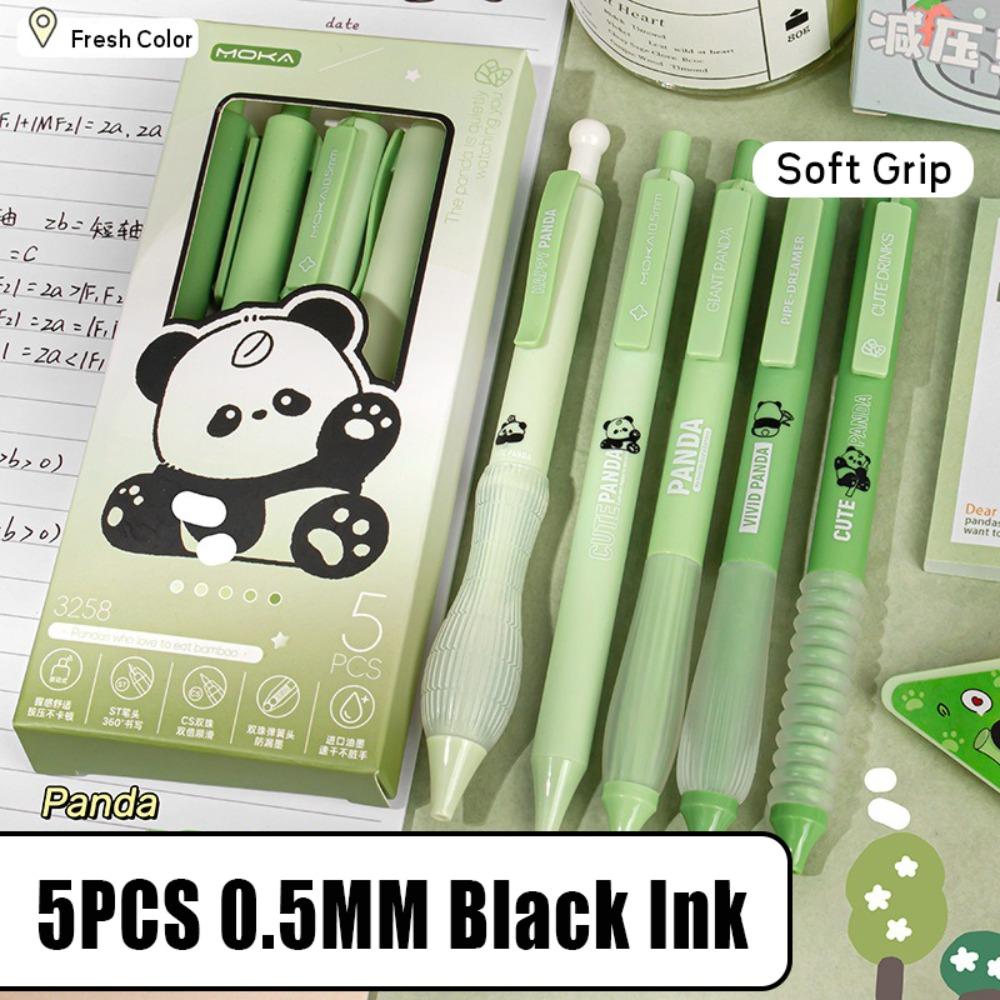 5PCS/Set Press Type Gel Pen ST Tip Ballpoint Pen Multifunctional Writing Tool School Office