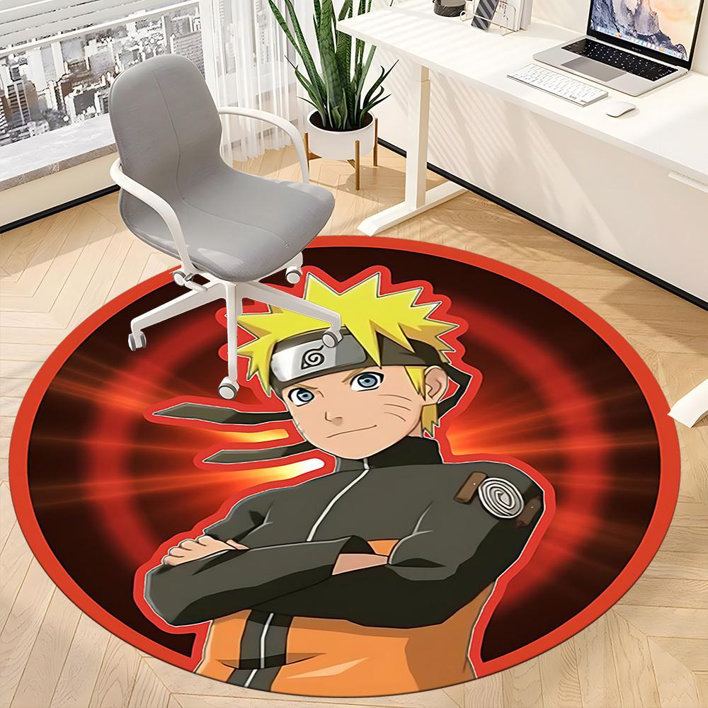 1PC Naruto Office Round Rug, Non-slip, Soft and Durable Office Rug for Interior Decoration, Perfect for Office, Beautiful Decoration