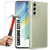 Case and Tempered Glass - Samsung - S21 FE - Transparent - Ultra Slim - Shockproof