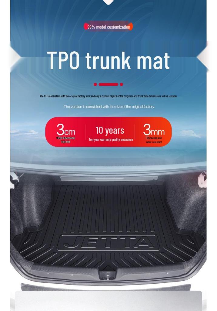 Volkswagen Jetta Old Model TPE Trunk Mat - Interior Decoration & Modification Accessory