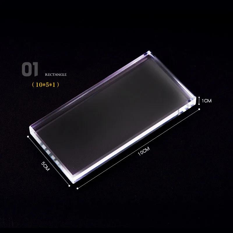 1 Stück Glas-Nagelfarbpalette für Gel-Lack Palette Misch-Zeichenplatte Pad Maniküre-Nagelkunst-Display Regal