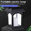 Retro Led Solar Candle Lights With Handle Ip44 Waterproof Outdoor Garden Hanging Decorative Table