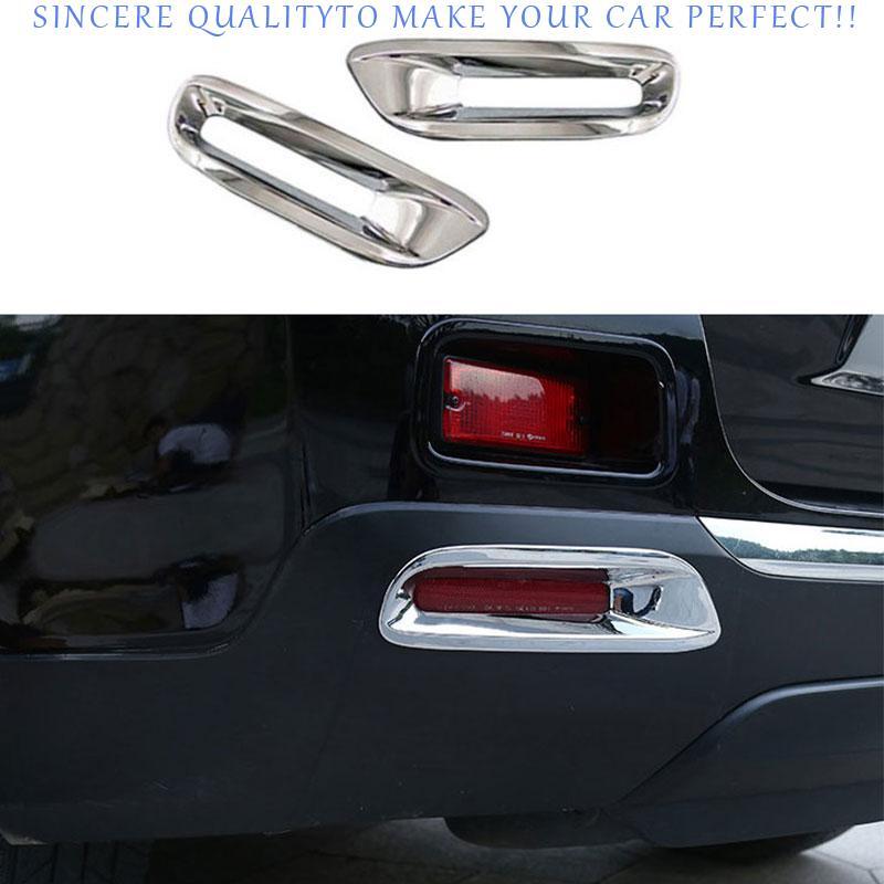 For Toyota Highlander 2011-2013 ABS Chrome Exterior Rear Fog Light Ring Trim 2pc