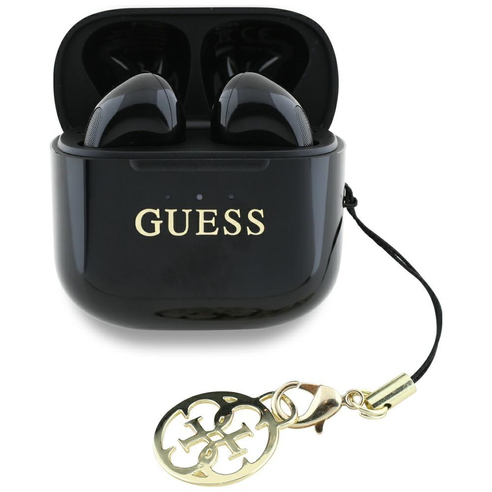 Słuchawki Tws Guess Glossy Effect        Printed Classic Logo & Charm Czarny