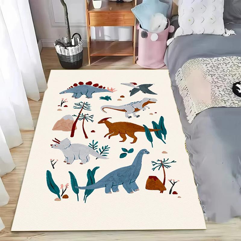 

Cute Cartoon Dinosaur Pattern Area Rug Kids Playroom Washable Non-Slip Carpet Kids Crawling Mat Floormat Colorful Rug Nordic 40x60CM