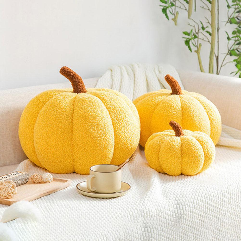 Artificial Pumpkin Cute Plush Pumpkin  Fall Harvest Stuffed Pumpkin Halloween Thanksgiving Decorations Photography Props