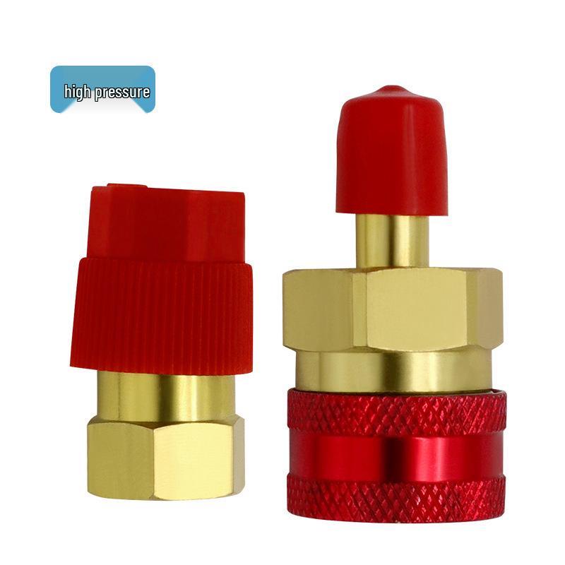 R1234yf Refrigerant Charging Quick Connector for Automotive and Home A/C Equipment, High & Low Pressure High Pressure Connector - Gold