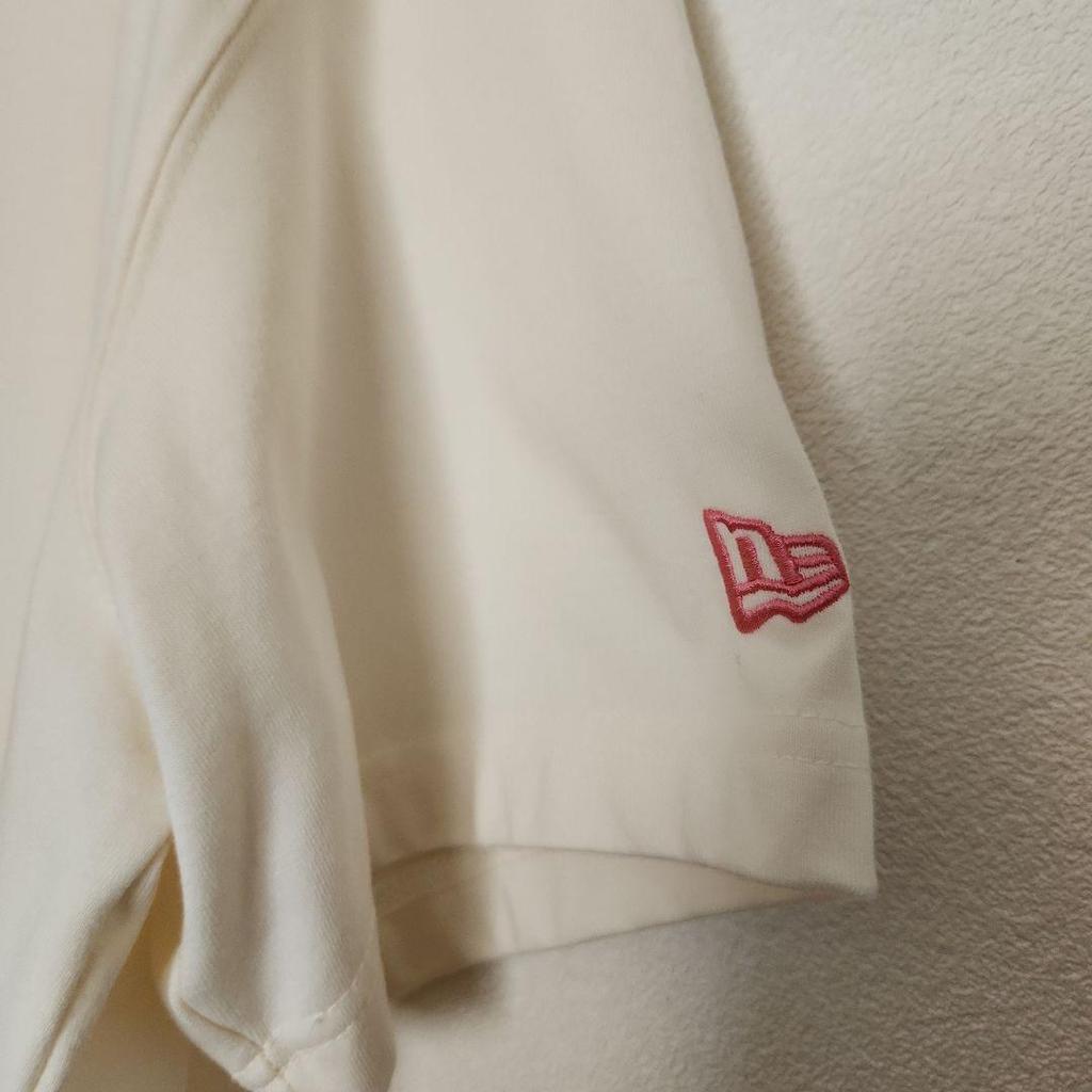 [USED] New Era Men's Short Sleeve BTS X MLB T-Shirt, Size L, Ivory