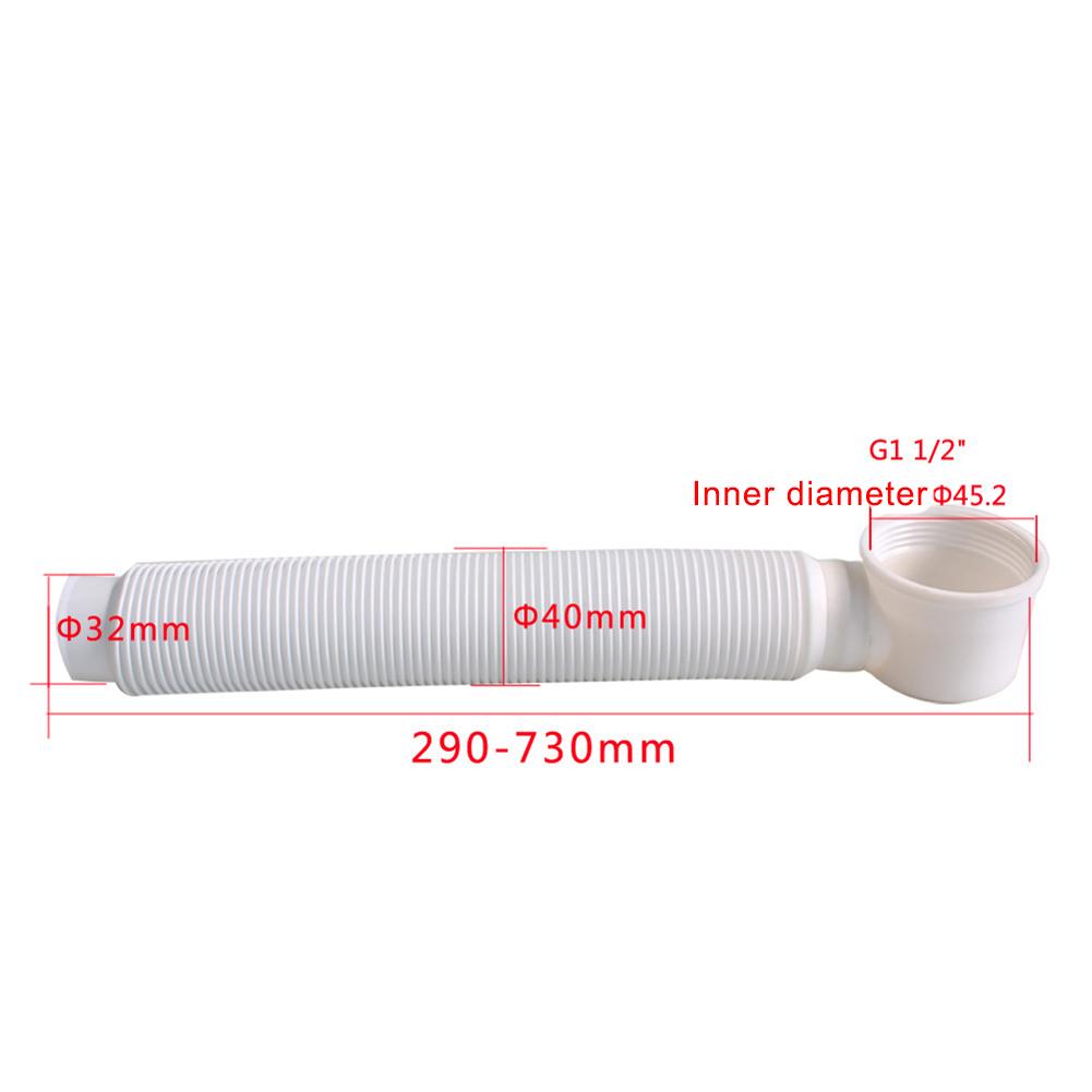 Retractable Bathtub Drain Tube Plastic Waste Pipe Replacement Kit for Home Bathroom Moisture and Temperature Resistant