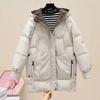 Women's Winter Medium-length Hooded Warm Cotton Jacket Fresh Casual Loose Jacket