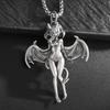 Vintage Gold Wings Wings Necklace Hell Devil Mother Pendant for Men and Women Couples Hip Hop Rock Punk Jewelry