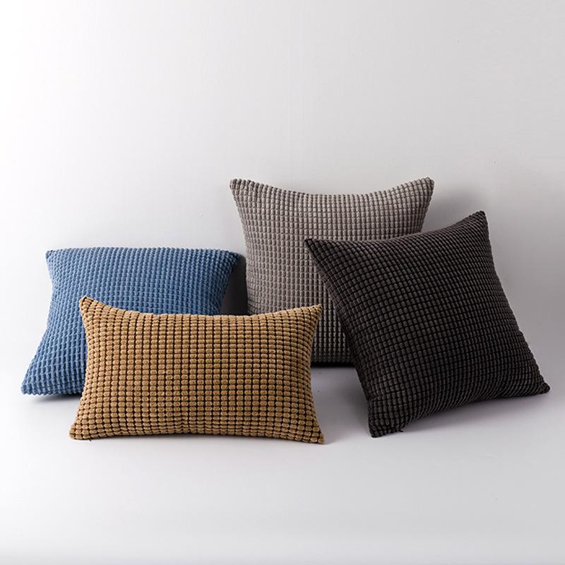 10 Colors Cushion Stripe Large Grain Sofa Pillow Cover Modern Simple Square Corn Corduroy Pillow Cover