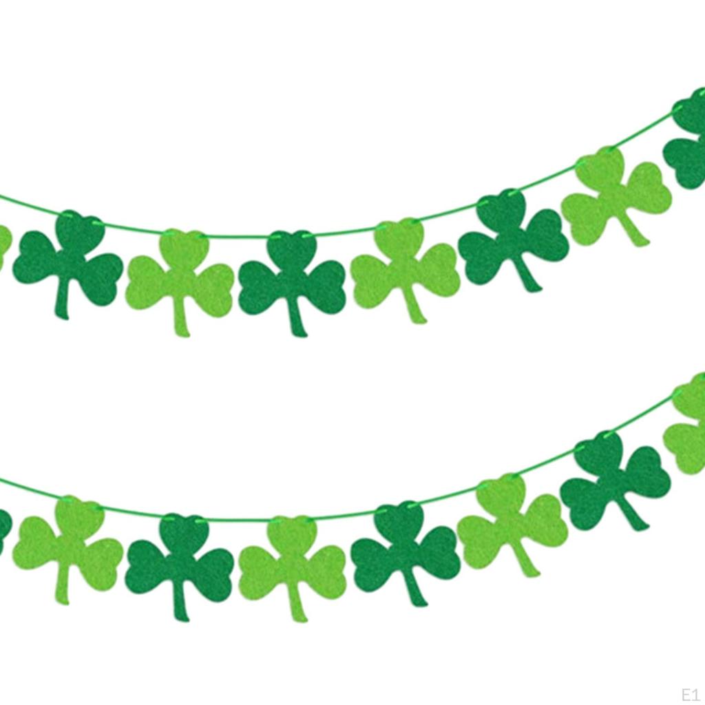 ST. Patrick's Day Banner Saint Patricks Flag Party Decorations Garland Green Shamrock Art