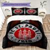 S t. Juego de Ropa de Cama Pauli FC Pattern uilt Set uilt Cover Funda de Almohada Decoración del Hogar Regalo de Cumpleaños (1 * funda de edredón + 2 * fundas de almohada sin relleno)