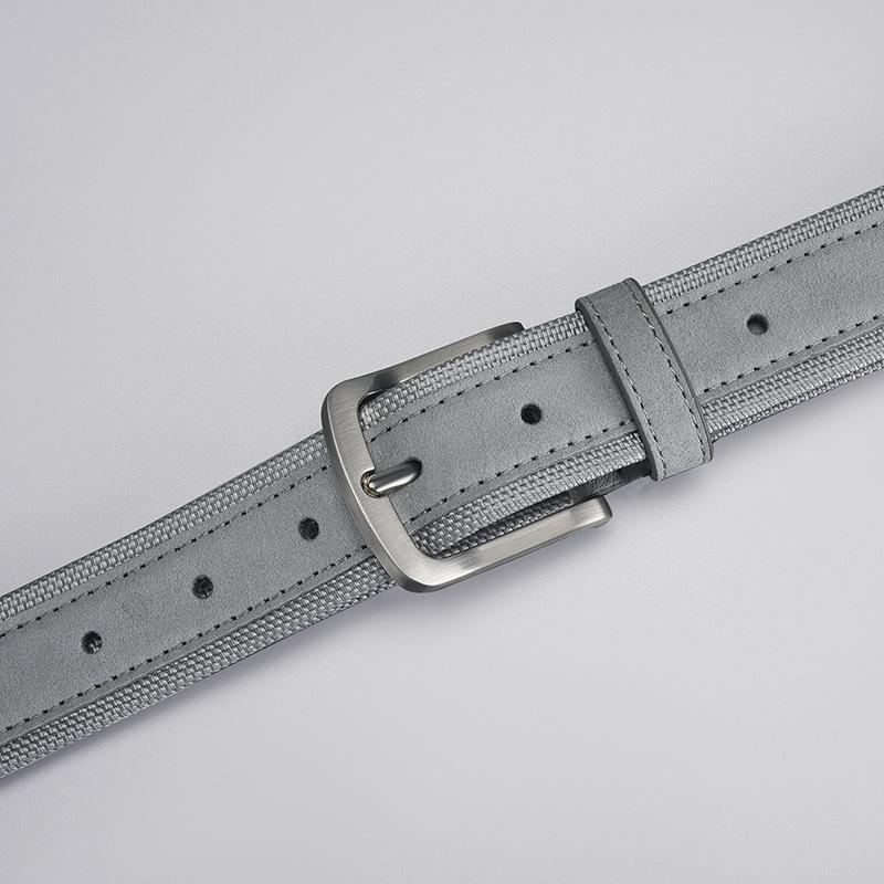 Belt Creative Fleece Leather Men'S Belt, Pin Buckle Trendy Pants Leather Goods Oxford Cloth Men'S Belt