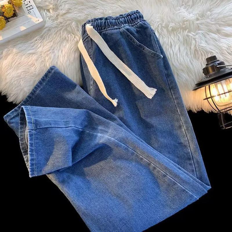 

Men s Wide-Leg Elastic Waist Work Jeans - Durable, Loose-Fit Construction Pants Double Extra Large