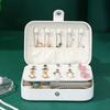 Portable Jewelry Box Jewelry Organizer Display Travel Jewelry Case Boxes Button Leather Storage