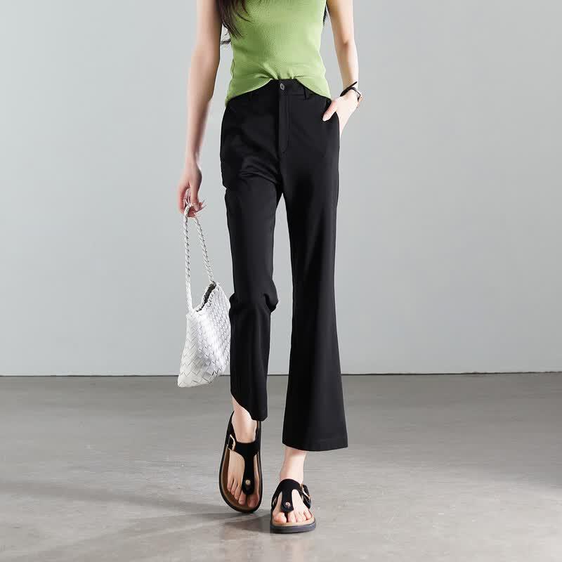 SOFSIL Women s High-Waisted Slimming Flared Cropped Suit Pants 27/M
