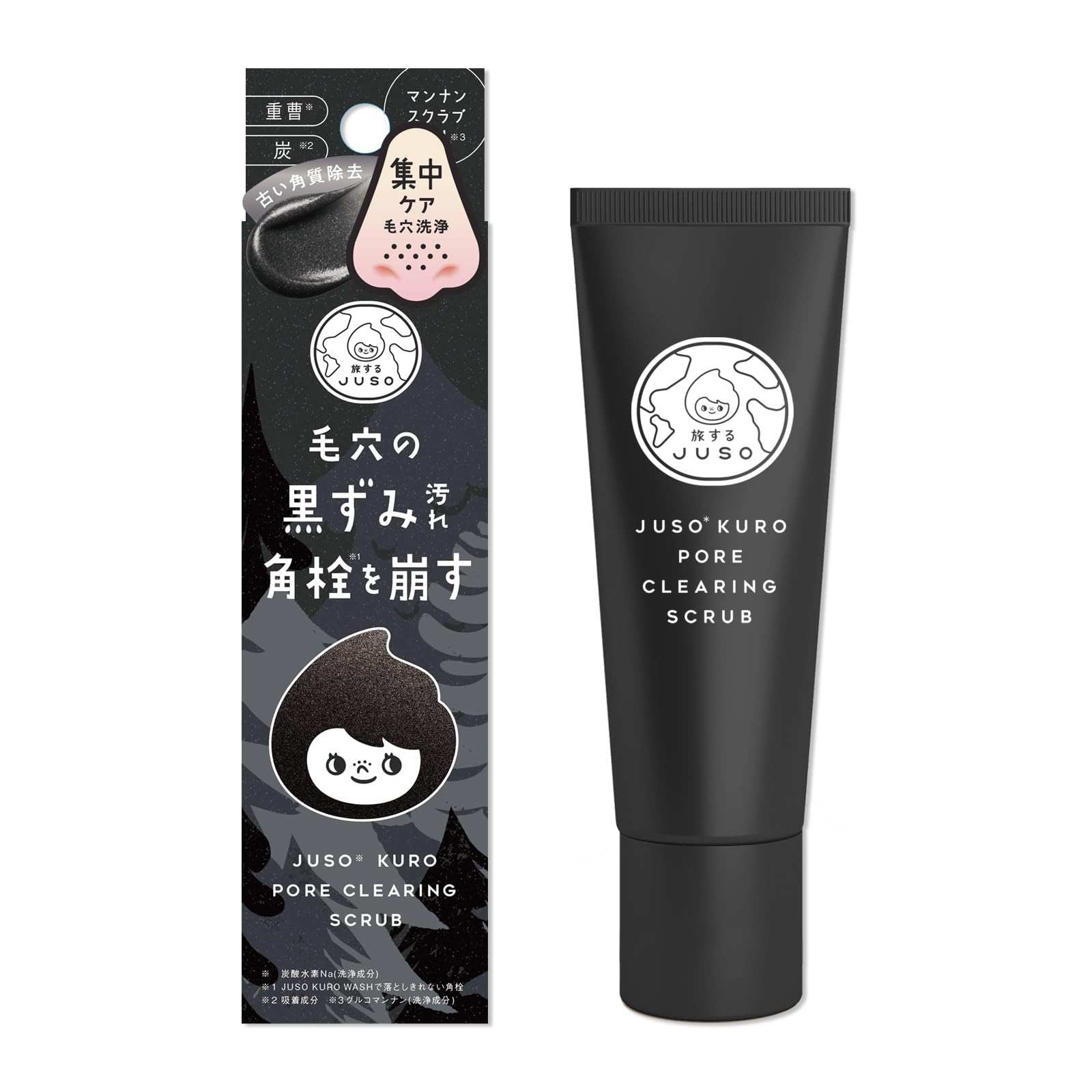 

JUSO KURO PORE CLEANSING SCRUB Pore Removes Pore and Contains Mannan Baking Soda Pore Baking and for Nose Use 30g, Cleansing, Dirt, Blackheads,